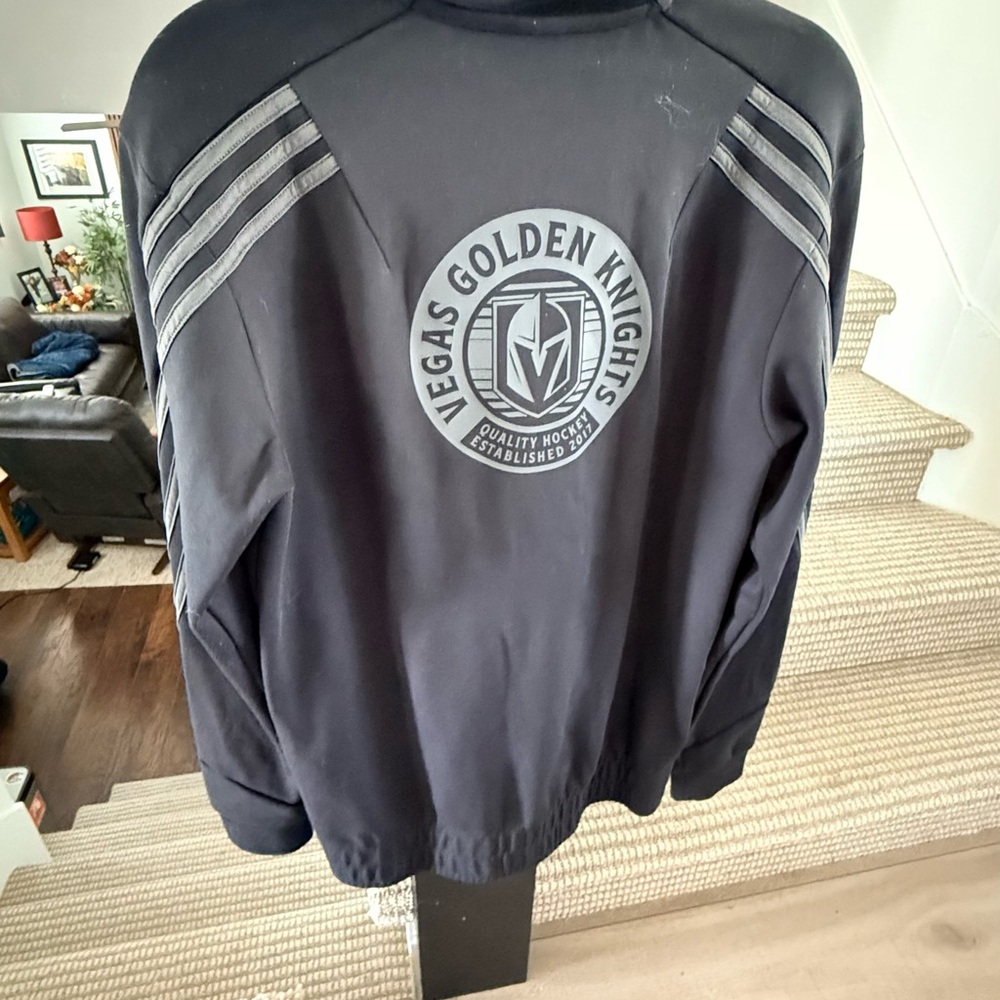 Adidas Black Hoodie with Silver and Gold Accents